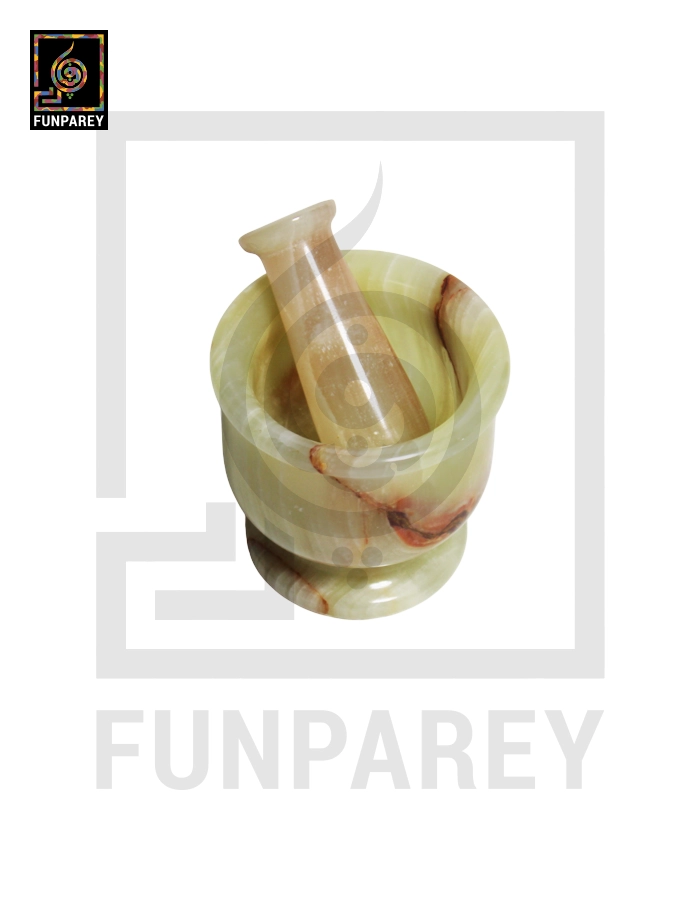 Onyx Stone Mortar & Pestle 3 inch Natural White