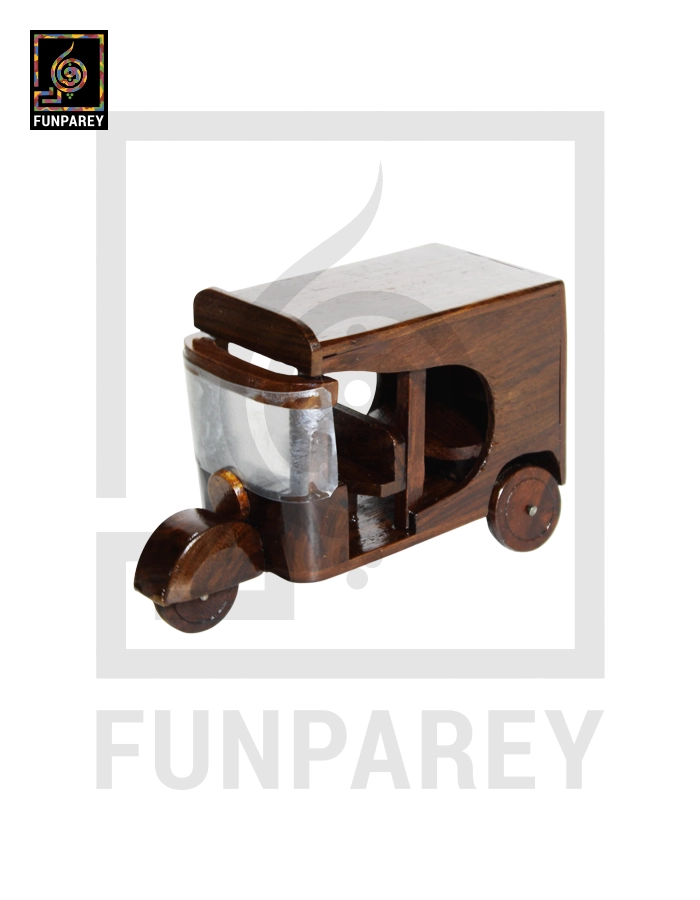 Wooden Tuk Tuk Rickshaw Model