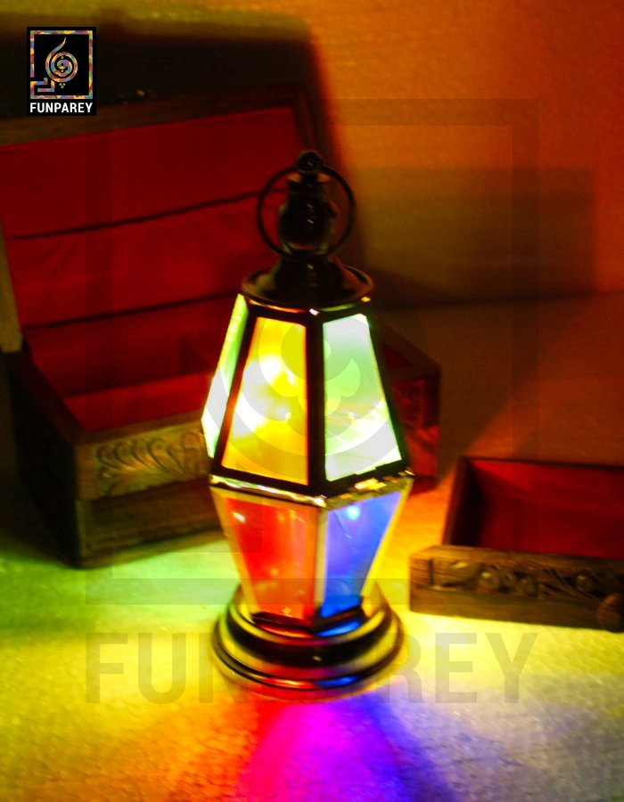 Hexagonal Decorative Lantern with Multicolor Light