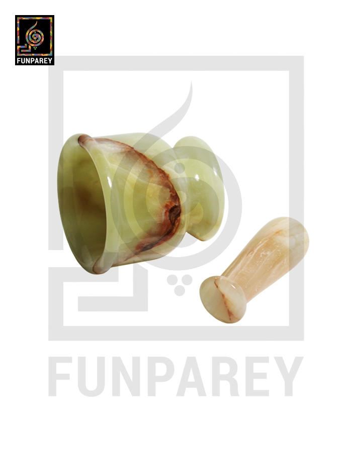 Onyx Stone Mortar & Pestle 3 inch Natural White