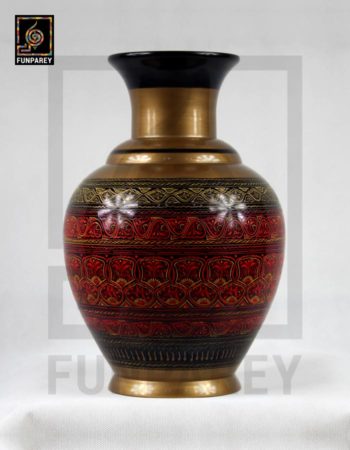 Wooden Vase Full Size Round with Lacquer Art