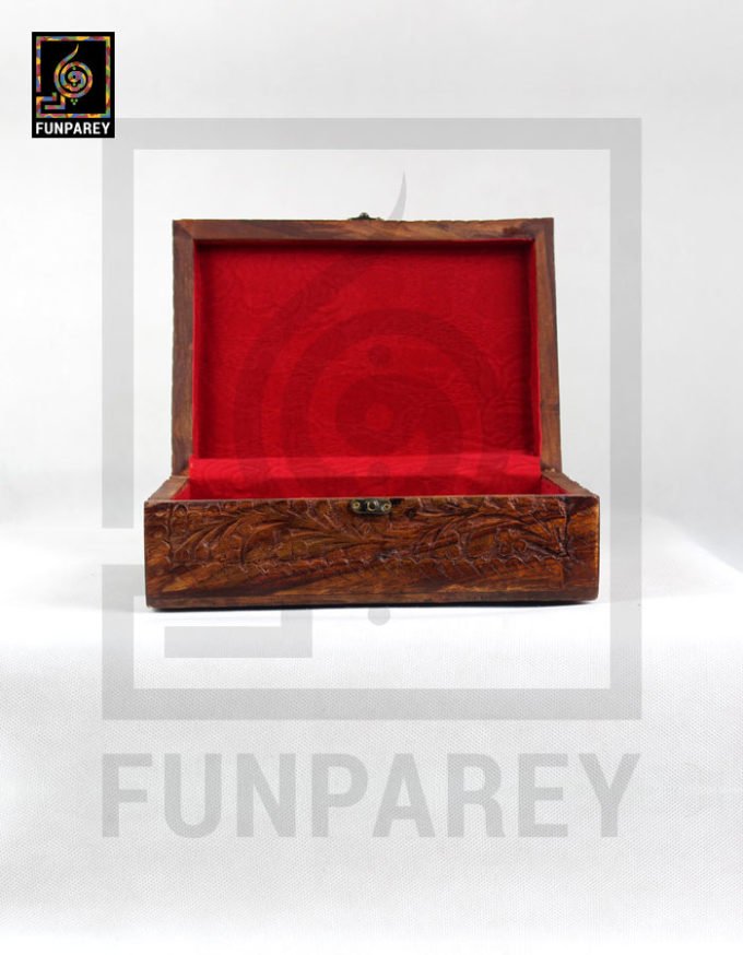 Hand Carved Wooden Jewelry Box 7/10