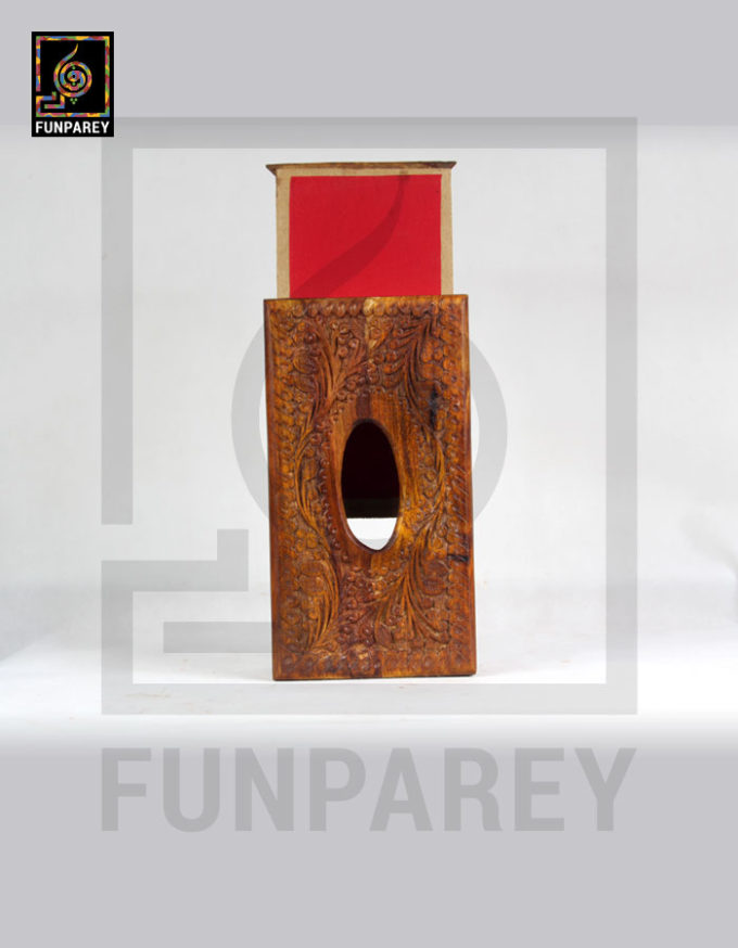 Hand Carved Wooden Tissue Box