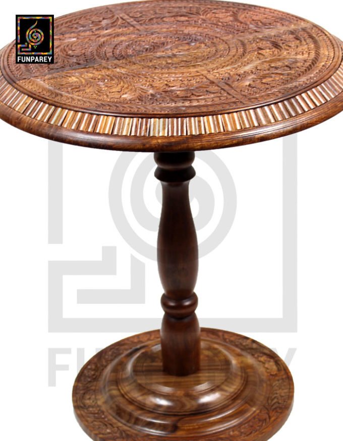 18 inch Hand Carved Wooden Table