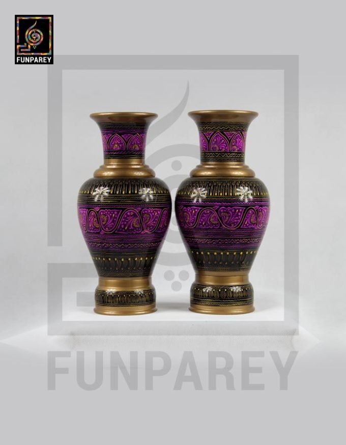 Wooden Vase 6" with Lacquer Art