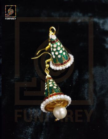 Ethnic Tribal Metallic Earrings "Chime Parakeet"