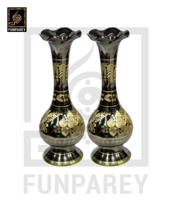 Etched Brass Vases: Small Hourglass