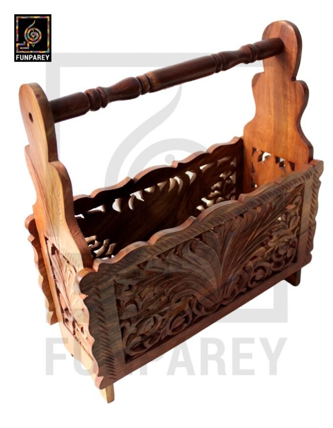 Hand Carved Wooden Premium Foldable Table Rack 15"