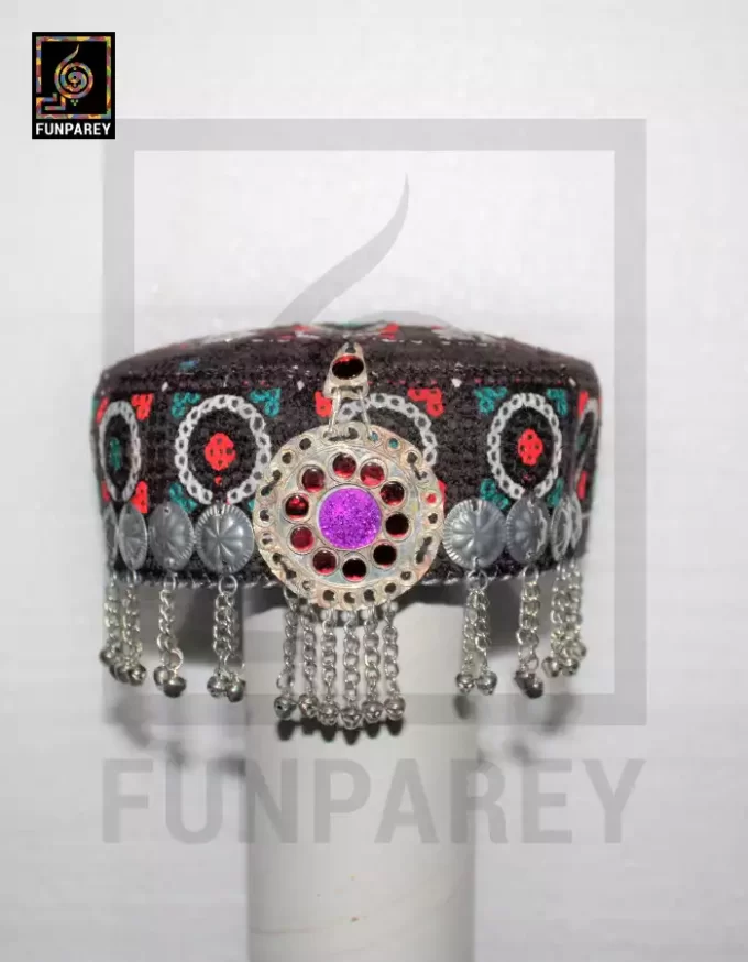 Handmade Embroidered Hunza Cap / Jeweled Turkish Caps For Ladies