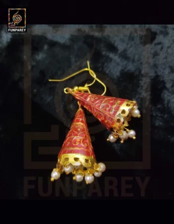 Ethnic Tribal Metallic Earrings "Chime Carnelian V2"