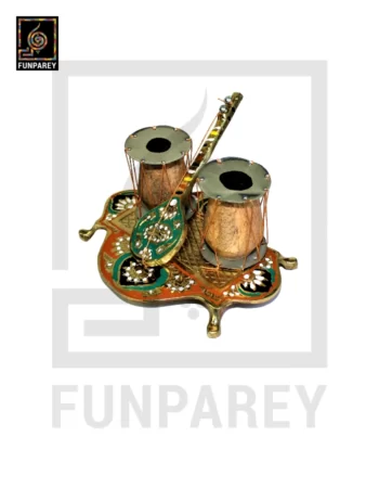 Handmade Brass Decorative Classical Music Piece - Sangeet Set Colorful