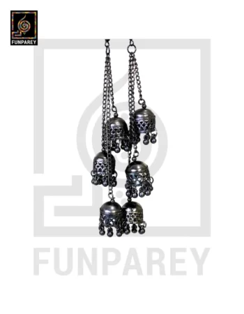 Tribal Oxidized Kashmiri Earrings Dangle Trailing "smoulder"