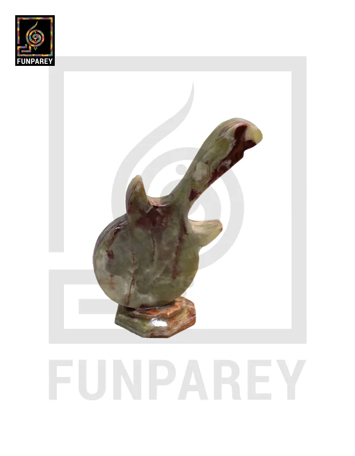 Onyx Stone Guitar Shaped 9" Table Clock