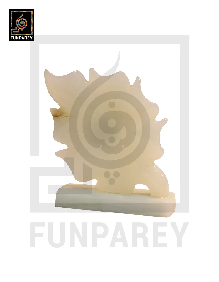 Onyx Stone Leaf Shaped 6" Table Clock