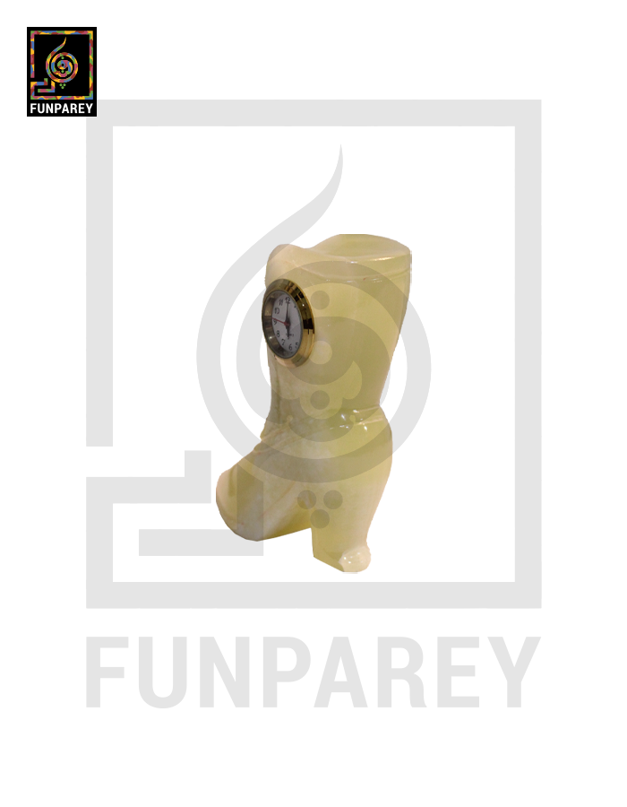 Onyx Stone Shoe Shaped Table Clock 4"