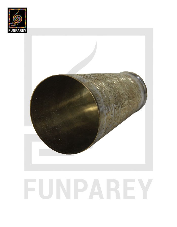 Handcrafted Brass Glass with Embosed 'Asma-e-Muhammad (saw)