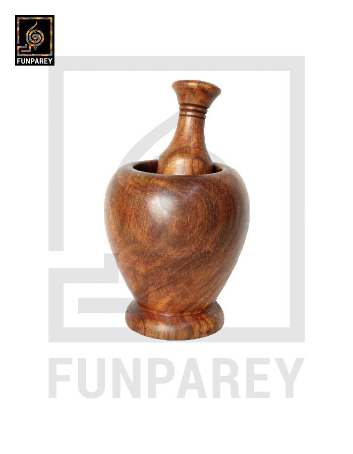 Handmade Wooden Mortar and Pestle 10"