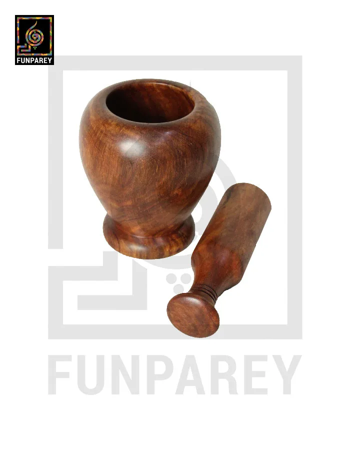 Handmade Wooden Mortar and Pestle 10"