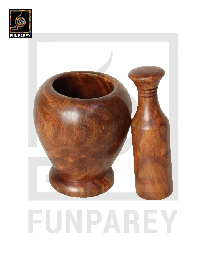 Handmade Wooden Mortar and Pestle 10"