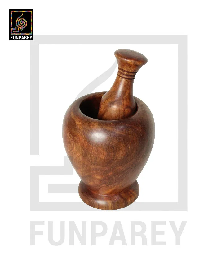 Handmade Wooden Mortar and Pestle 10"