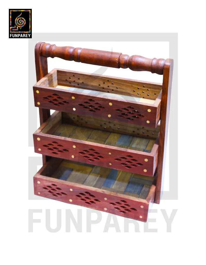 Handmade Wooden Spoon Rack with Cut Work