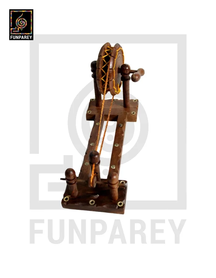 Handmade Wooden Decorative Charkha (Large)