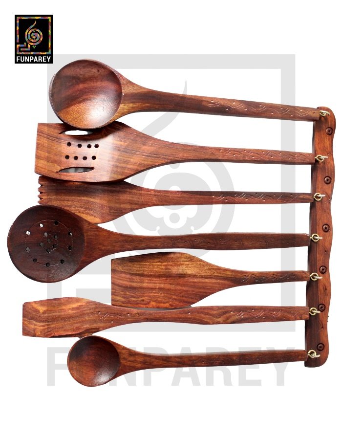 Wooden Spoon Set with Carving Works