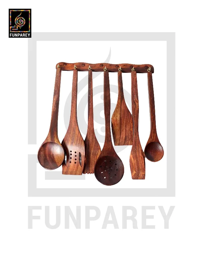 Wooden Spoon Set with Carving Works