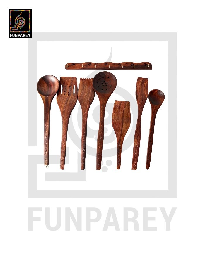 Wooden Spoon Set with Carving Works
