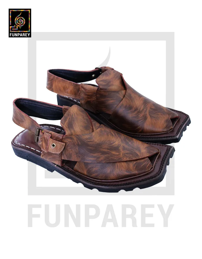 Handmade Pure Leather Mardan Kheri with Tyre Sole - Army Brown