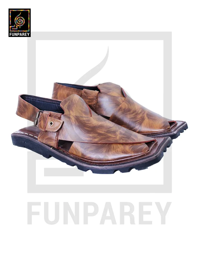 Handmade Pure Leather Mardan Kheri with Tyre Sole - Army Brown