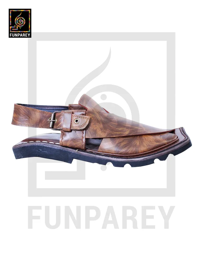 Handmade Pure Leather Mardan Kheri with Tyre Sole - Army Brown