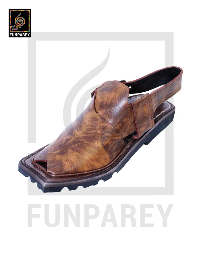 Handmade Pure Leather Mardan Kheri with Tyre Sole - Army Brown