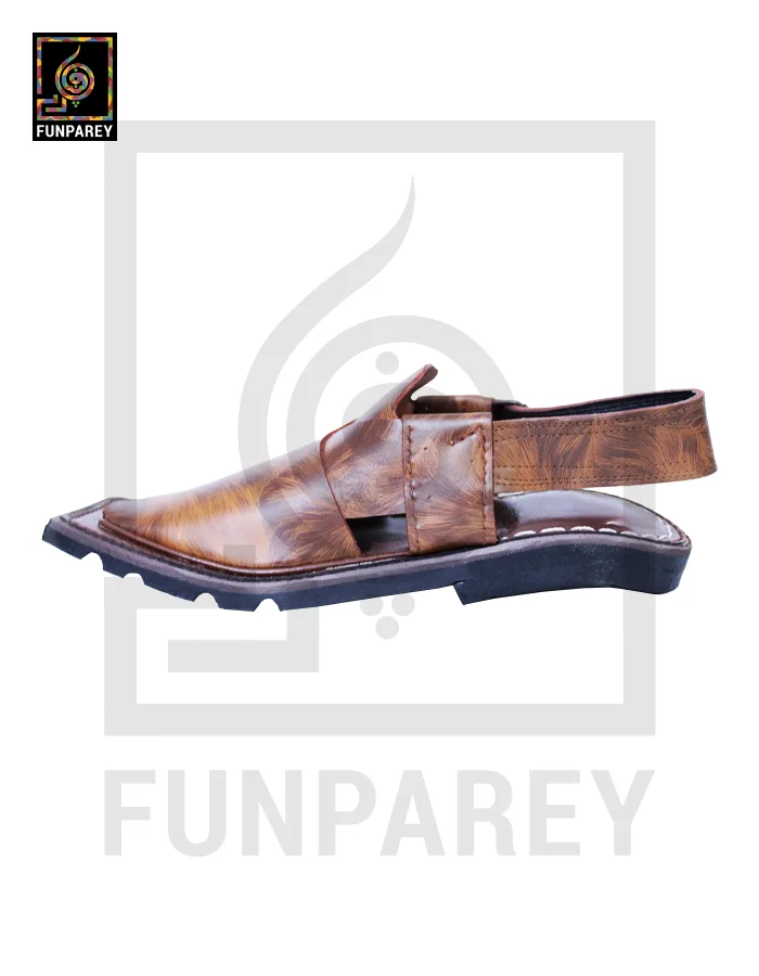 Handmade Pure Leather Mardan Kheri with Tyre Sole - Army Brown
