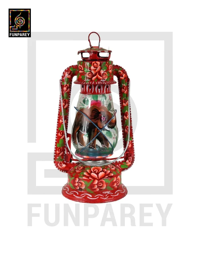 Truck Art Lantern Antique 12"