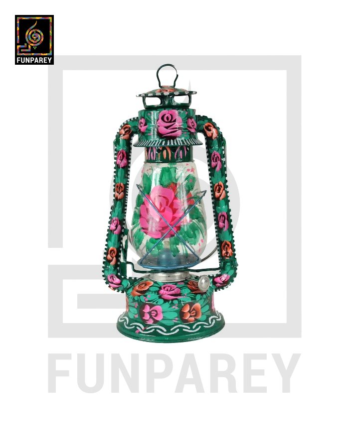 Truck Art Lantern Antique 12"