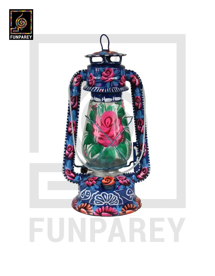 Truck Art Lantern Antique 12"