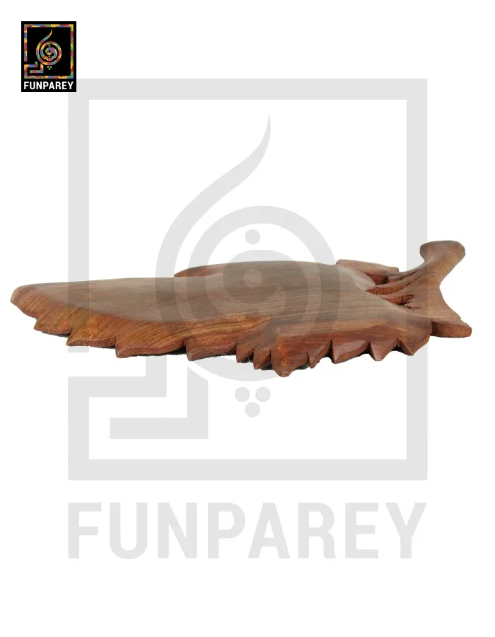 Handmade Wooden Leaf Tray 18"