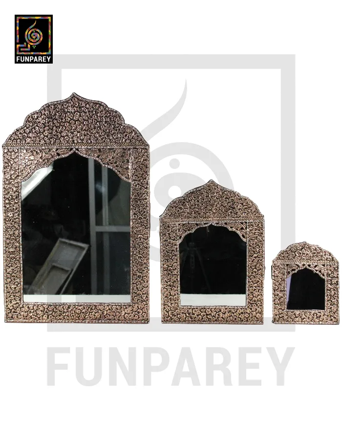 Handmade Copper Enclosed Decorative Mirror Frames Set