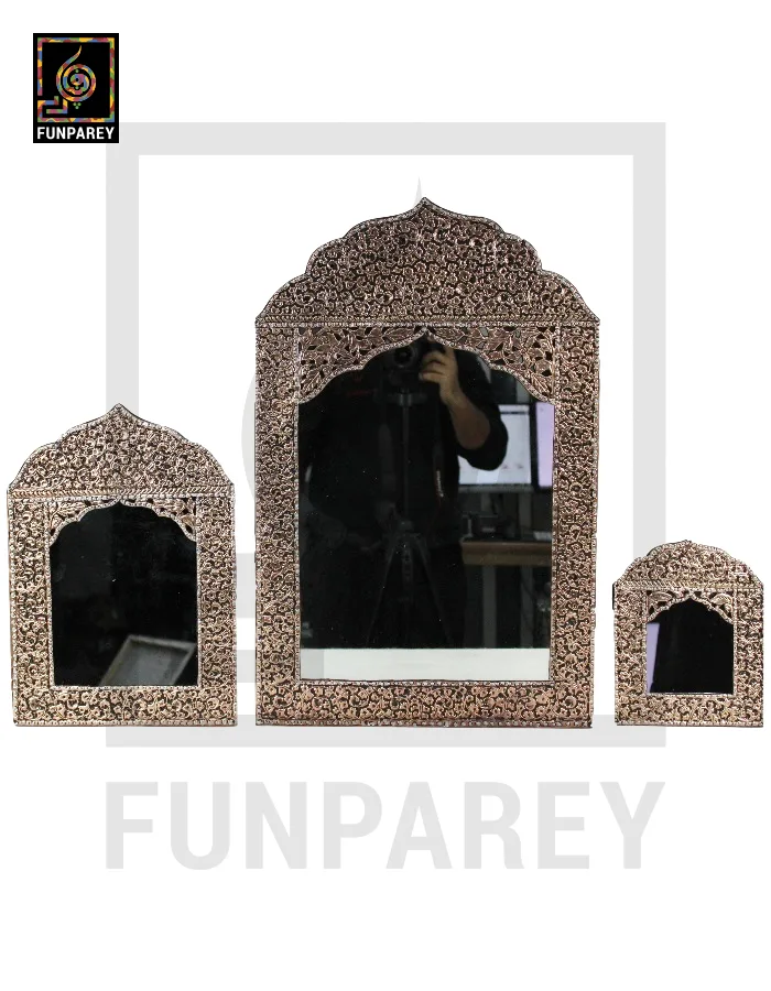 Handmade Copper Enclosed Decorative Mirror Frames Set
