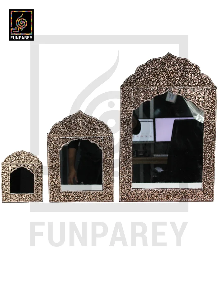 Handmade Copper Enclosed Decorative Mirror Frames Set