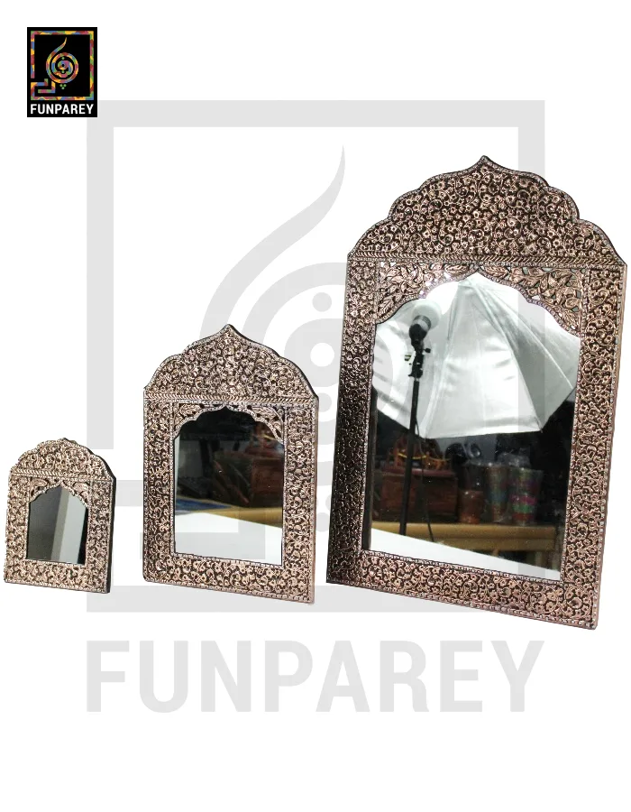 Handmade Copper Enclosed Decorative Mirror Frames Set