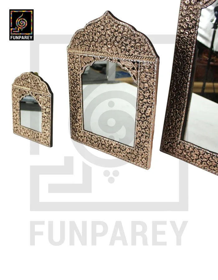 Handmade Copper Enclosed Decorative Mirror Frames Set