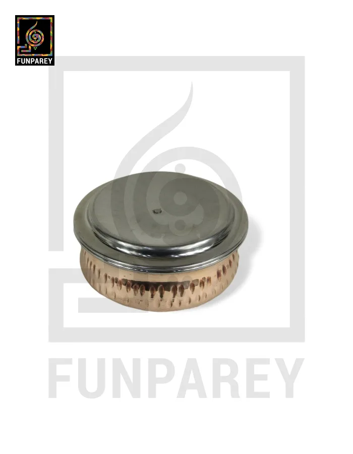 Copper Enclosed Stainless Steel Handi and Food Warmer 6" (Medium)