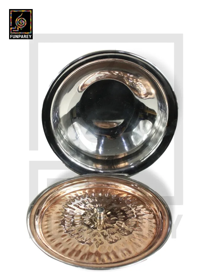 Copper Enclosed Stainless Steel Handi and Food Warmer 8" (XL/Family)