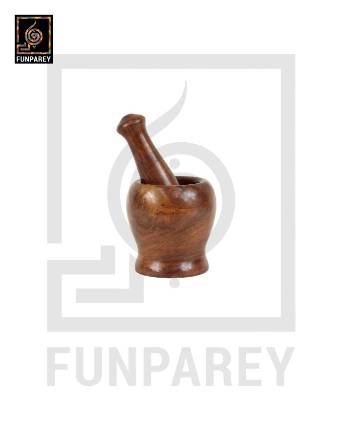 Handmade Wooden Mortar and Pestle 6"