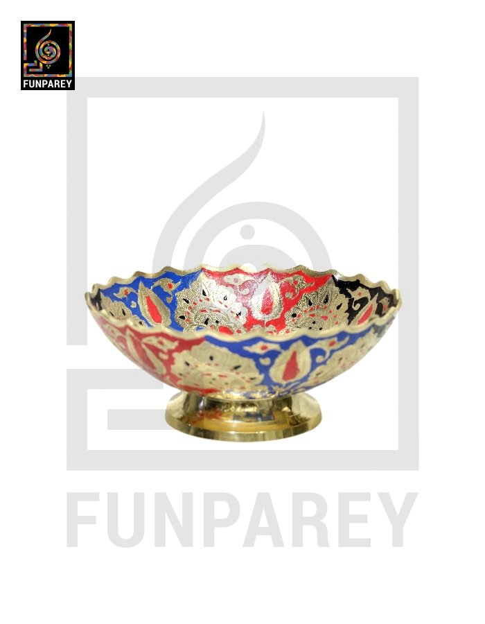 Handmade Multicolor 8" Brass Bowl Set (3 Pieces)