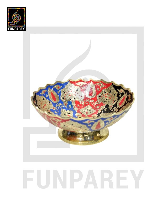 Handmade Multicolor 8" Brass Bowl Set (3 Pieces)