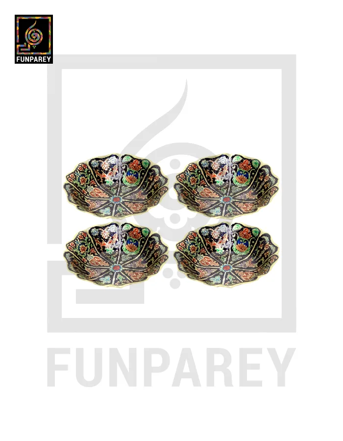 Handmade Decorative 4" Distinct Brass Bowl Set (4 pieces)