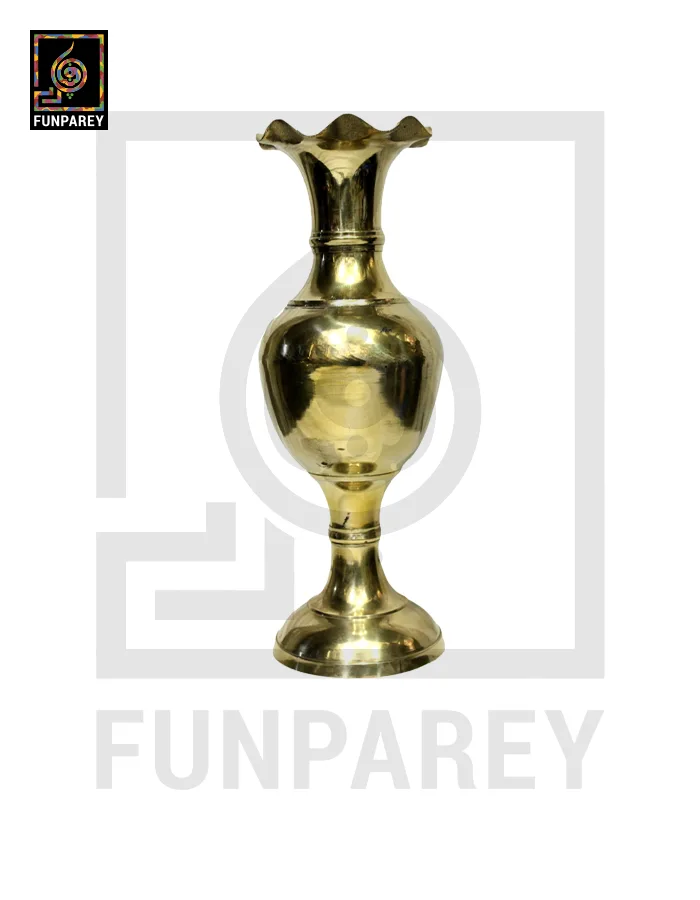 Handmade 14" Ample Belly Brass Vase Pair "Slick"